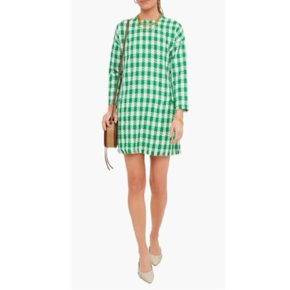 Tuckernuck Emerald Green Georgette Tweed Dress - Picture 11 of 11